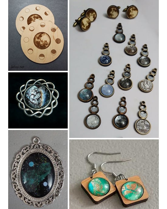 Here are just a few examples of pieces that will be available at the @startorialist boothtique at #AAS223 this coming week! I am thrilled to be joining the amazing array of talents Startorialist has put together. #spacejewelry